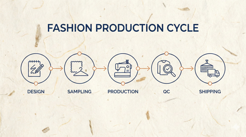 Clothing brand production and import timeline from China to warehouse 2026