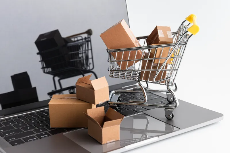 Ghost Commerce: How to Build a Hands-Off E-Commerce Business 2 Cart full oh boxes ready to be shipped