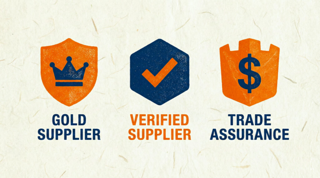 libaba Gold Supplier, Verified Supplier, and Trade Assurance badges